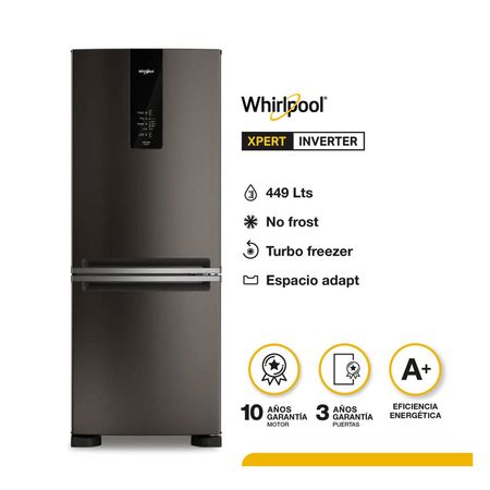 Heladera No Frost Whirlpool WRE57CE 449 Lt Inverter Negra