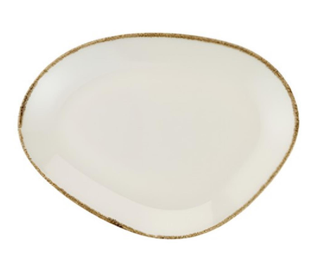 Set 6 Plato Playo 30 Cm Porcelana Kutahya Irregular Atlantis Blanco Atlantis Irregular
