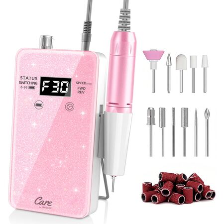 Torno De Uñas Care By Gadnic 35000RPM Recargable Manicura 40W Con Accesorios (Color Rosa)