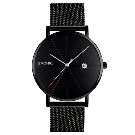 Reloj De Hombre Negro Gadnic Cuarzo Analógico Impermeable 