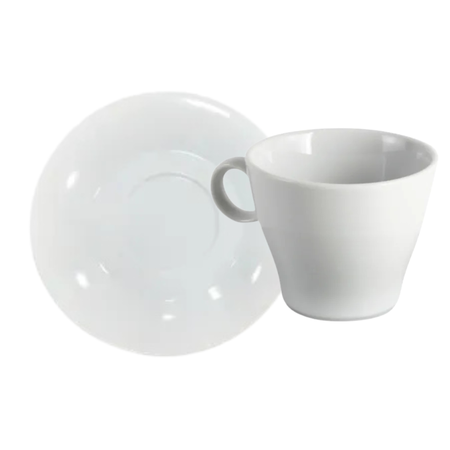 Set 4 Tazas Te Ala Ancha Tsuji + Platos De Te 1600 Blanco Taza Té