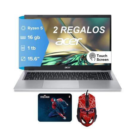 NOTEBOOK ACER A315-24PT-R288 RYZEN 5 7520U 16GB 1TB SSD  15.6 TACTIL + MOUSE Y PAD AVENGER REGALO