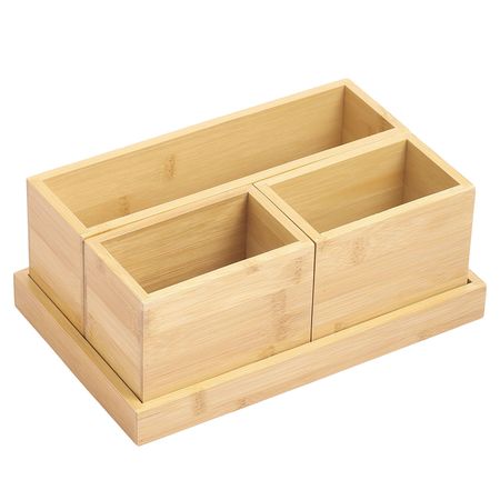 Organizador 4 Piezas Contenedor Bambú Apilable - Suka