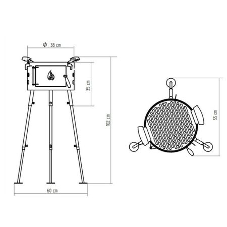 Parrilla Fogon portatil Tromen Duomo 380