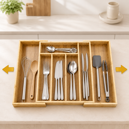 Organizador De Bambu Extensible Para Cajon