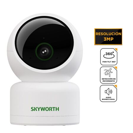 Cámara de Seguridad IP Skyworth WiFi 3MP Interior 360° Visión Nocturna