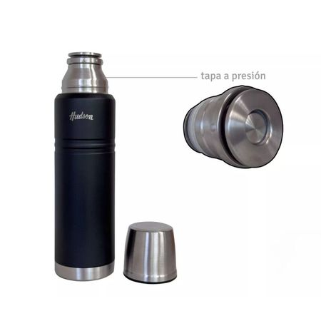 Termo Hudson Acero 1 Litro De Acero Inoxidable NEGRO