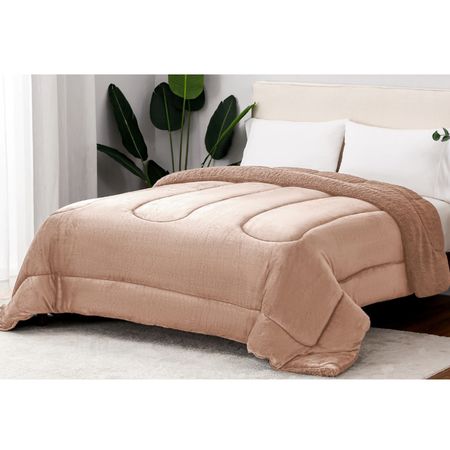 Acolchado Winter De Corderito 2 Y 1/2 Plaza Beige