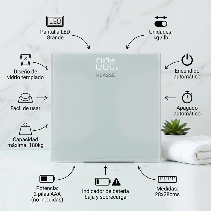 SBalanza De baño LED Digital Klasse. Balanza de Personas. (KS3001) - Vista 2