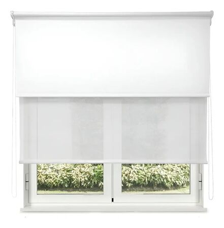 Cortina Roller Doble Blackout + Sunscreen Premium 110x160cm Shade Master