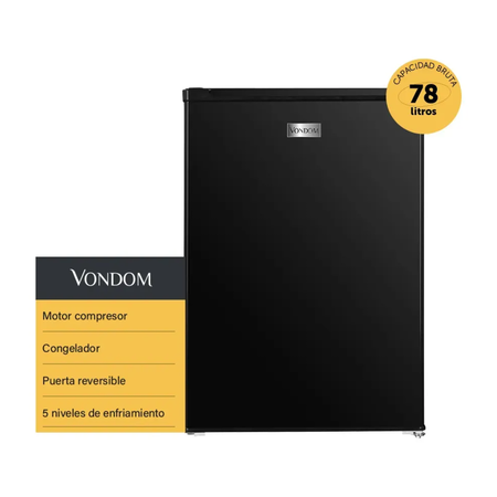 heladera frigobar 72ls. negro rfg170n vondom