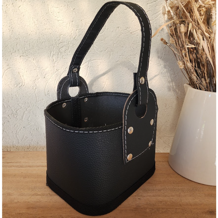 Canasta eco cuero premium negro