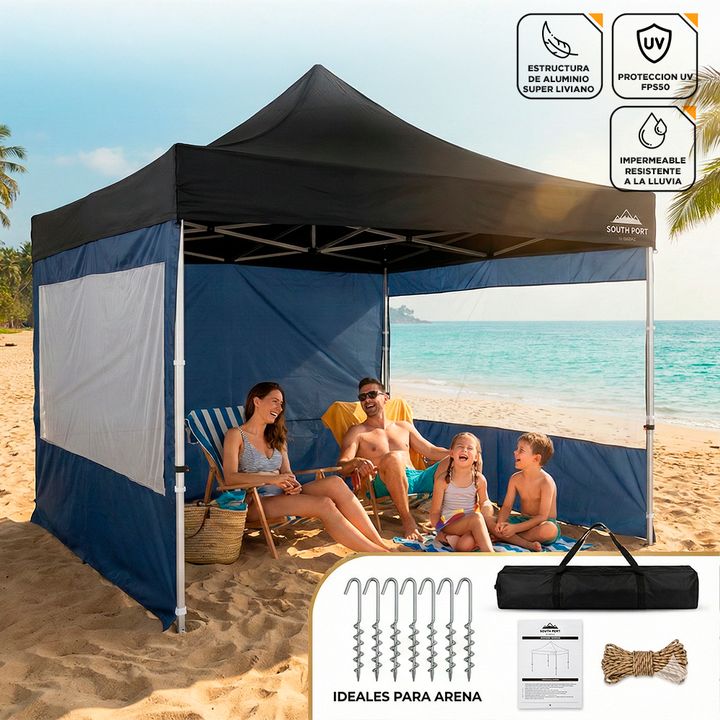 Gazebo Plegable Gadnic 3x3 Aluminio Estructura Hexagonal Impermeable - Vista 1