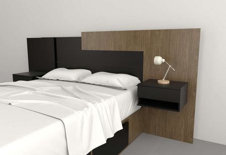 Respaldo P|box 1,80m.y 2,00m. Nogal L.|negro M.