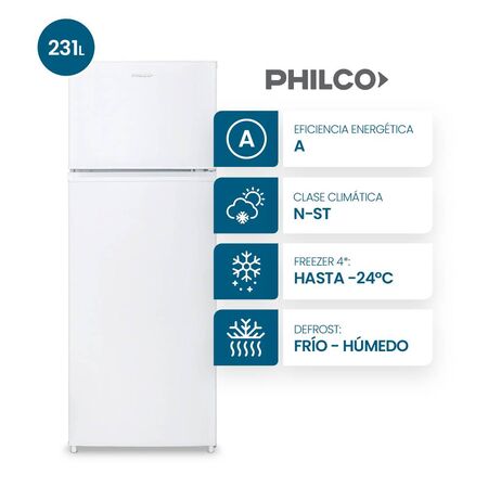 Heladera Cíclica Top Mount Blanca Philco PHCT242B