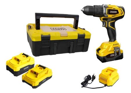 Taladro Atornillador Barovo Con Maletin 2 Baterias Y Cargador Amarillo