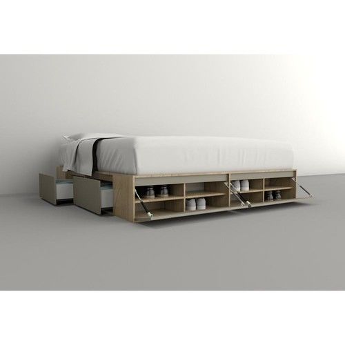 Box de Cama DS Home 2,00 m 4 Cajones 2 Puertas Olmo Gris 203x33x202 cm - Vista 4