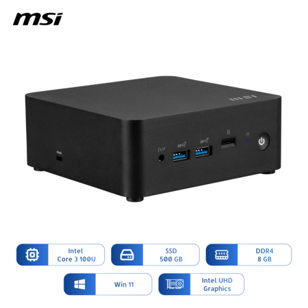 Mini Pc Msi Cubi Nuc 1m Intel Core 3-100u 500gb Ssd 8gb Win11