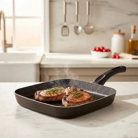 Bifera Cuadrada Tramontina Paris Plancha Antiadherente 28cm Marron Oscuro
