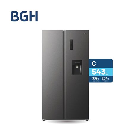 Heladera BGH Side by Side No Frost Inverter Dark Inox 543L