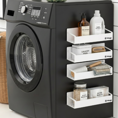 Combo Organizador Estante Magnetico Imantado Cocina Waggs x4 Blanco