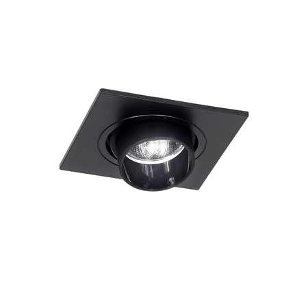 Spot Embutir Cuadrado 1 Cabezal Movil Laru Gu10 Dicro Negro