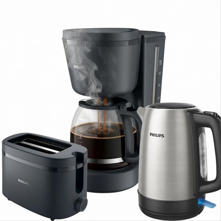 Combo Desayuno Philips Cafetera + Pava Eléctrica + Tostadora - Vista 1