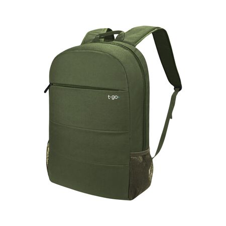 Mochila Porta Notebook T-go Hombre Mujer Reforzada Urbana Color Verde