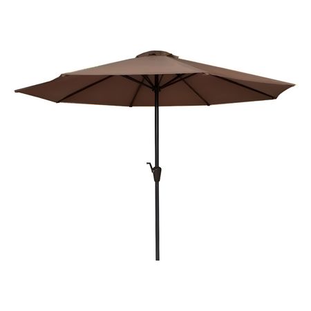 Sombrilla Central Playa Jardin De 2,7m Con Manivela Marron Marron Oscuro Lisa