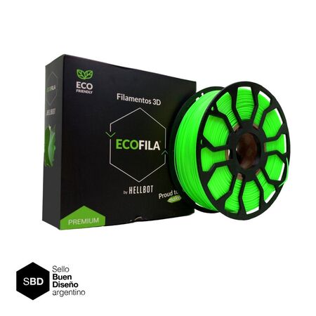 Filamento PLA 3D Hellbot Ecofila  Naranja Fluo UV 1.75 mm x 1 kg