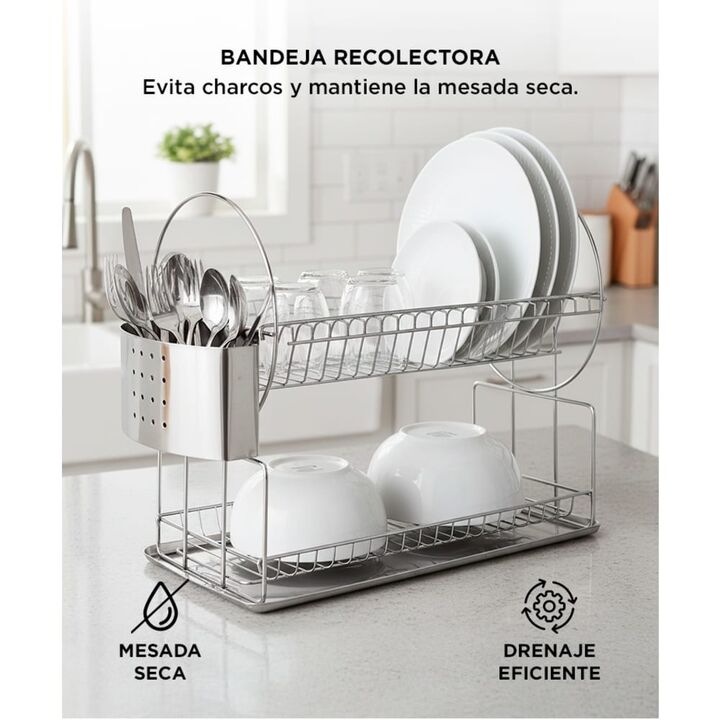 Secador de Platos Gadnic SEC08 Acero Inoxidable Moderno - Vista 5