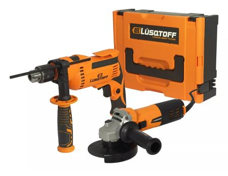 Kit Amoladora Angular + Taladro Percutor Katl-8 De Lusqtoff