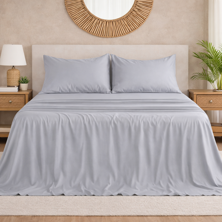 Sabanas Lisas 4 piezas cotton touch 2 1/2 pz Gris