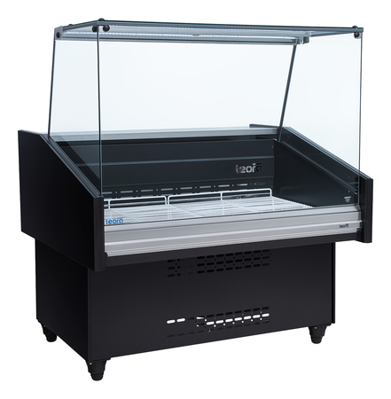 Heladera Batea Teora Kubo Black 125 Cm Vidrio Recto 1/3 Hp Recto