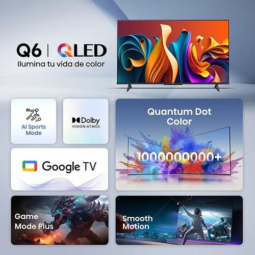 Televisor Hisense Smart TV 50" QLED 4K UHD Q6N - Vista 1
