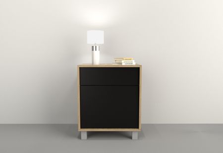 Mesa De Luz 1 Cajon 1 Puerta Olmo F. Negro M. Tables