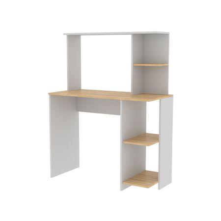 Escritorio con Alzada 1.30 Mts Fiplasto Blanco y Coco