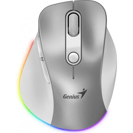 Mouse Inalámbrico Mini Genius Ergo 9000S Pro Recargable Pearl White