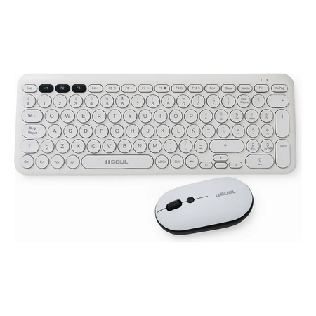 Kit Teclado + Mouse Soul Office CW250 Blanco/Gris
