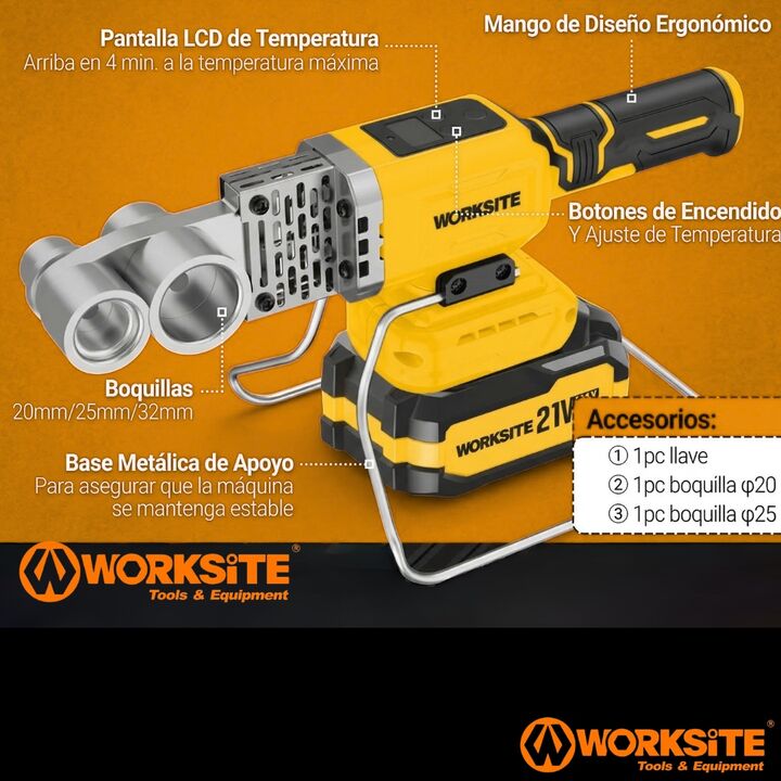 Termofusora A Bateria Inalambrica Worksite 300w 340° - Vista 2