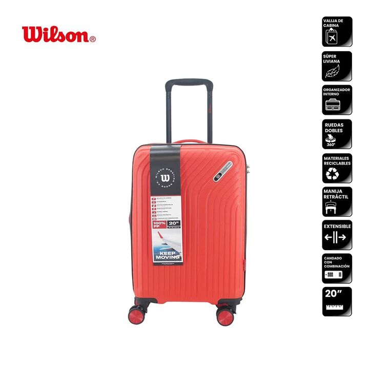 Valija Roja Carry On Wilson PP 20 Ideal Cabina Ruedas 360° - Vista 1