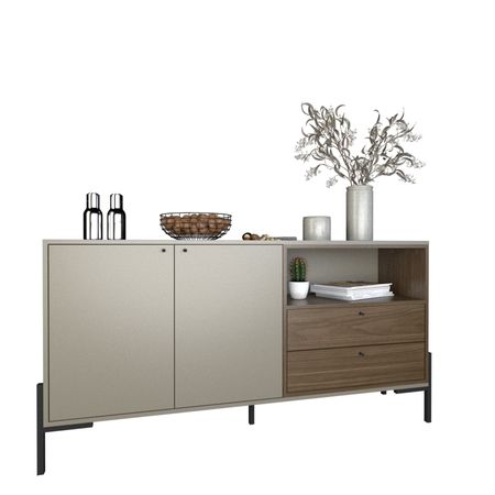 Bahiut MetalWood 1.50 Mts Tables Gris y Nogal