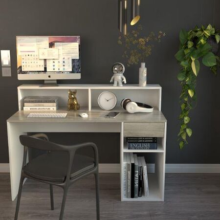 Escritorio Linea Home C/ Repisa Y 1cajon 3049 Nevado/Ev Tables