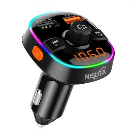 TRANSMISOR NISUTA BLUETOOTH PARA AUTO (C:NEGRO NSFM52)