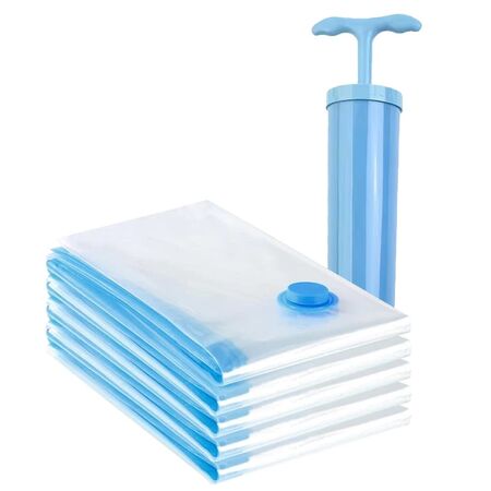 Set x 5 Bolsas al Vacío Gadnic Con Bomba para Ropa y Viaje