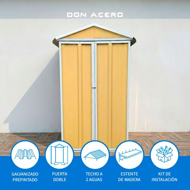 Armario Deposito Galpon de jardin 1x1x2 Arena + Estante Calibre 28 DON ACERO - Vista 4