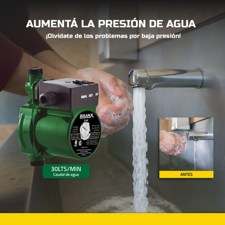 Bomba Presurizadora De Agua Branx 125w Elevadora Presion 9m - Vista 3
