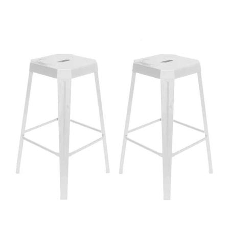 Banqueta X2 Runko 73 Tromen Alta Sin Respaldo De Chapa Blanco