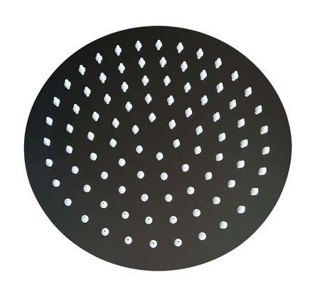 Flor De Ducha Redonda Novohome 20cm Acero Inox Color Negro