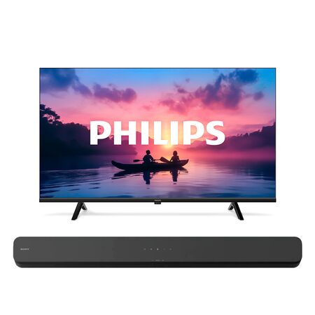 Combo de Smart TV 40" Philips Google TV FHD 40PFD6920/77 + Barra de Sonido HT-S100F Sony